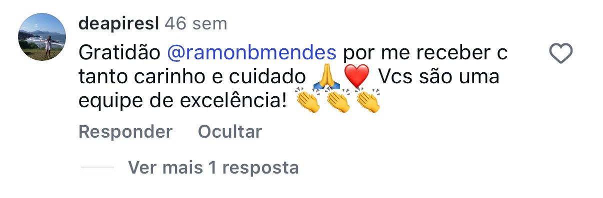 Depoimento de paciente sobre atendimento do Dr. Ramon Mendes 01