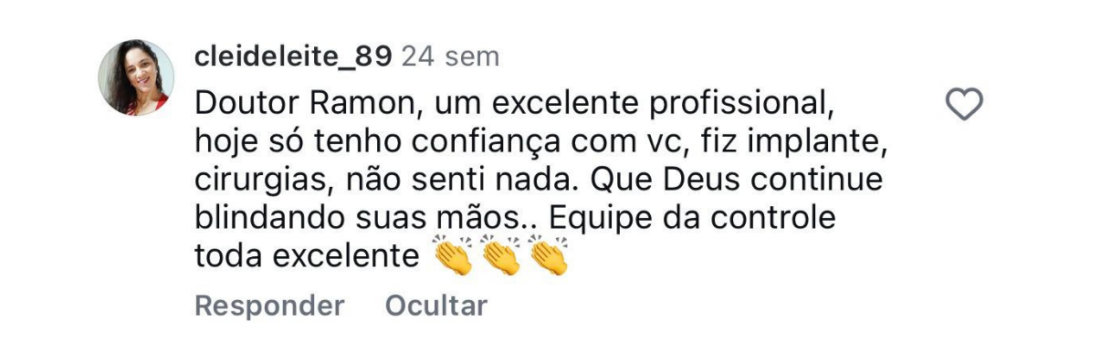 Depoimento de paciente sobre atendimento do Dr. Ramon Mendes 06